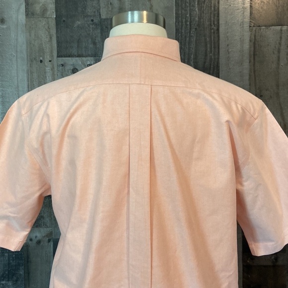 Men’s L.L. Bean peach button up shirt size 16 tall preppy coastal euro summer - Picture 5 of 11